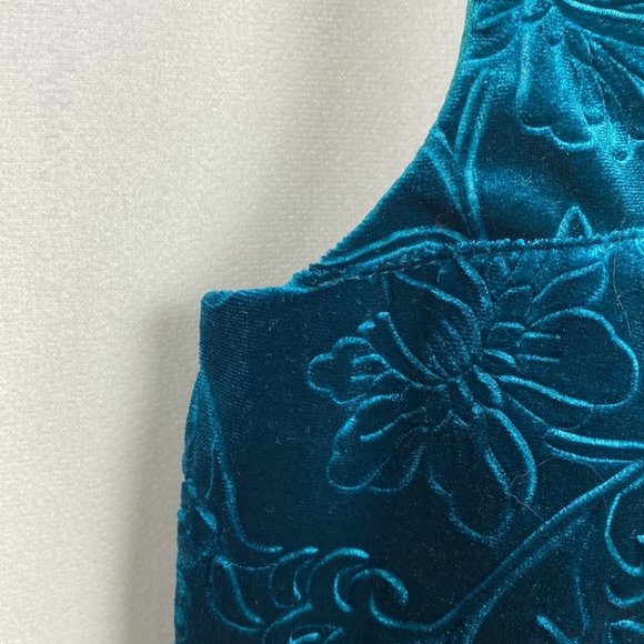 Anthropologie Blue Velvet Crop Top - Picture 3 of 8